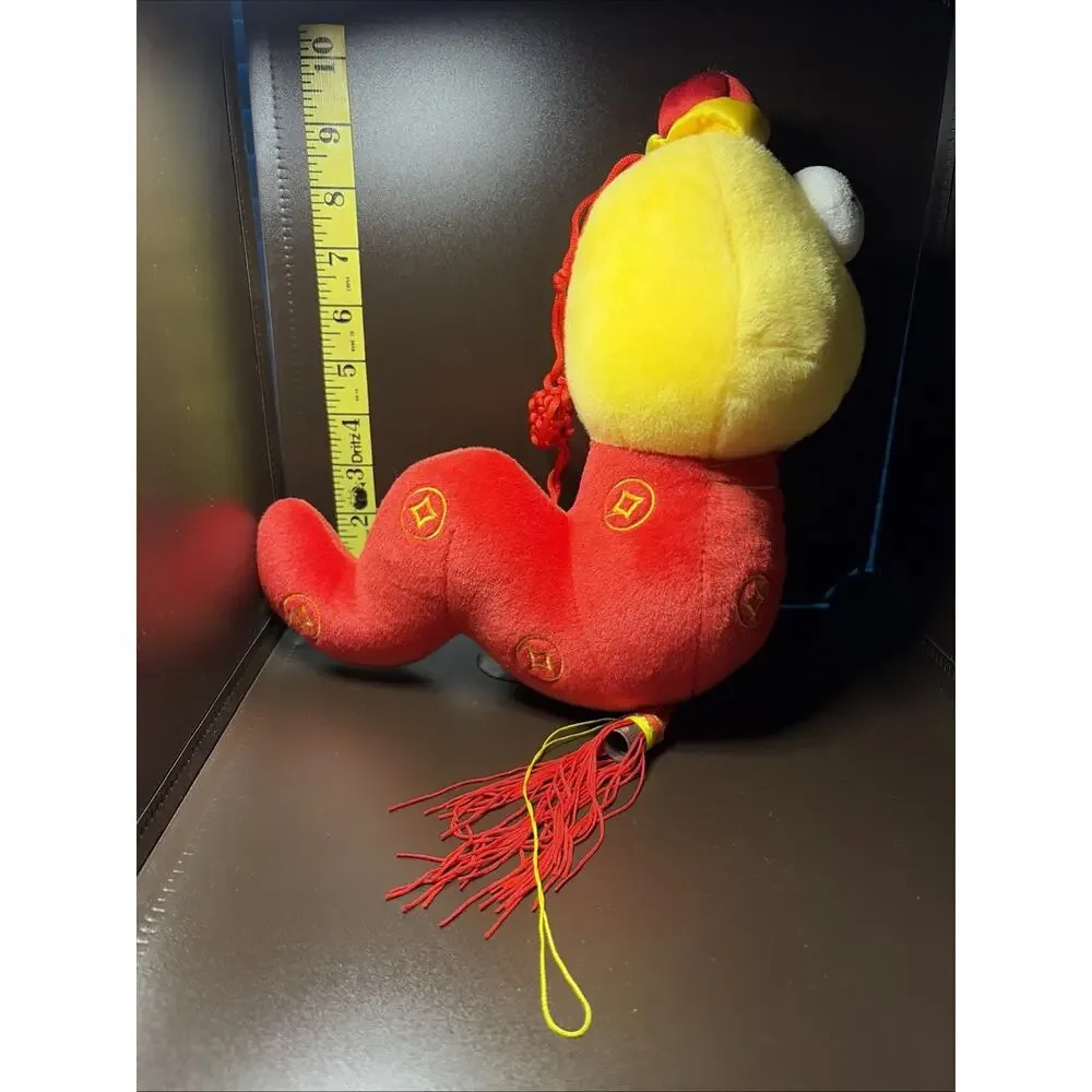 Red Yellow Chinese Snake With Window Suction Cup And Tassel 10” Plush (G)